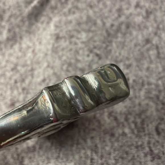 Cross shaped home decor.  Silver color with red. - Picture 4 of 16